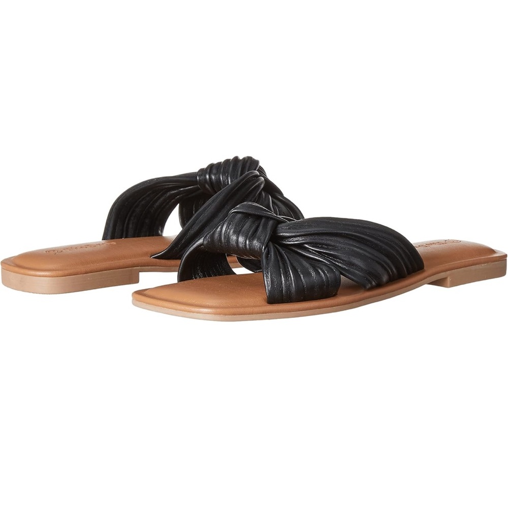 The Drop Women's Ida Bow flat, Black Slide Sandals